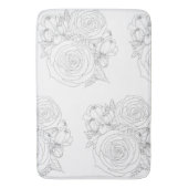 白黒フローラバスコレクション バスマット (正面縦)