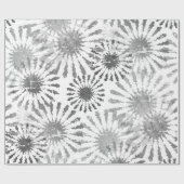 白黒フローラバースト ラッピングペーパー (フラット)