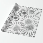 白黒フローラバースト ラッピングペーパー (アンロールド)