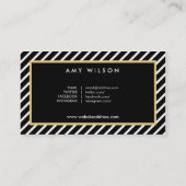 白黒フローラファッションブロガーのソーシャルメディア 名刺 (裏面)