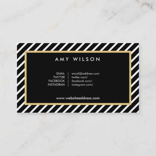 白黒フローラファッションブロガーのソーシャルメディア 名刺 (裏面)