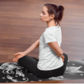 白黒フローラファンタジー蝶あなたの名前 ヨガマット