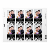 白黒フローラフォトウェディングラベル ラベル (フルシート)