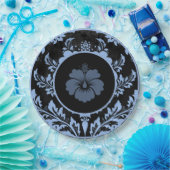 白黒フローラフォーマルの結婚紙プレート ペーパープレート (パーティー)