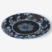 白黒フローラフォーマルの結婚紙プレート ペーパープレート (アングル)