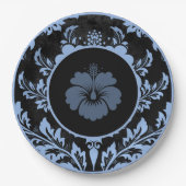 白黒フローラフォーマルの結婚紙プレート ペーパープレート (正面)