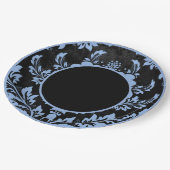 白黒フローラフォーマルの結婚紙プレート ペーパープレート (アングル)