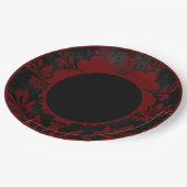 白黒フローラフォーマルの結婚紙プレート ペーパープレート (アングル)