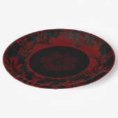 白黒フローラフォーマルの結婚紙プレート ペーパープレート (アングル)