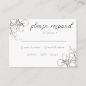 白黒フローラフレームラインアートエンクロージャカード エンクロージャーカード (正面)