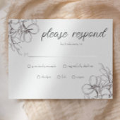 白黒フローラフレームラインアートエンクロージャカード エンクロージャーカード