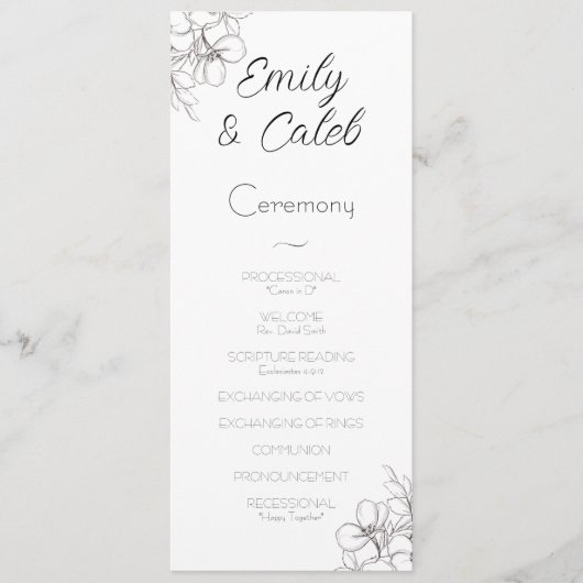 白黒フローラフレームラインアー結婚ツ プログラム (正面)