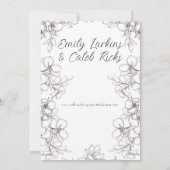 白黒フローラフレームラインアー結婚ツ 招待状 (裏面)