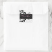 白黒フローラフローラオーナメント スクエアシール (バッグ)