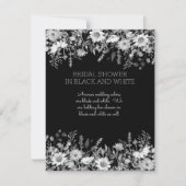 白黒フローラブライダルシャワー招待 招待状 (正面)