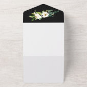 白黒フローラブライダルシャワー エレガント オールインワン招待状 (外側)