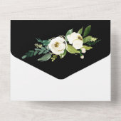 白黒フローラブライダルシャワー エレガント オールインワン招待状 (裏面)