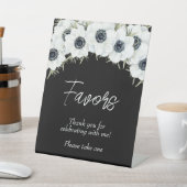 白黒フローラブライダルシャワー 台座サイン (インサイチュ)