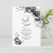 白黒フローラブライダルシャワー 招待状 (スタンド正面)