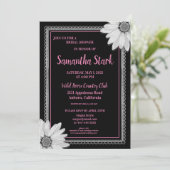 白黒フローラブライダルシャワー 招待状 (スタンド正面)