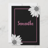 白黒フローラブライダルシャワー 招待状 (裏面)