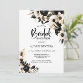 白黒フローラブライダルシャワー 招待状 (スタンド正面)