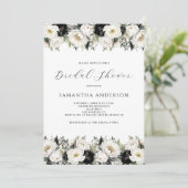 白黒フローラブライダルシャワー 招待状 (スタンド正面)