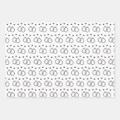 白黒フローラブライダル/ウェディングシャワー ラッピングペーパーシート (正面)