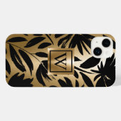 白黒フローラブラシ iPhoneケース (裏面横)