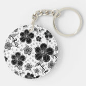 白黒フローラプリント キーホルダー (裏面)