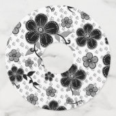 白黒フローラプリント ワイングラスタグ (裏面)