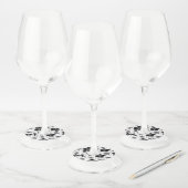 白黒フローラプリント ワイングラスタグ (セット)