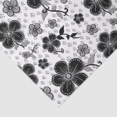 白黒フローラプリント 薄葉紙 (詳細)