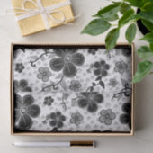 白黒フローラプリント 薄葉紙 (ギフト)