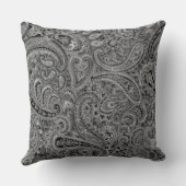 白黒フローラペイズリーパターン クッション (裏面)