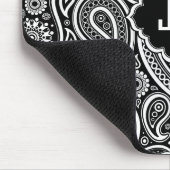 白黒フローラペイズリーパターン マウスパッド (コーナー)