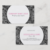 白黒フローラペイズリー 名刺 (正面/裏面)