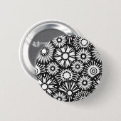 白黒フローラボタン 缶バッジ (正面&裏面)