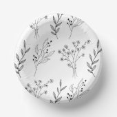 白黒フローラボホ結婚ズ ペーパーボウル (正面)