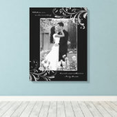 白黒フローラポートレート写真テンプレート写真 キャンバスプリント (インサイチュ (ウッドフロア))