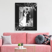 白黒フローラポートレート写真テンプレート写真 キャンバスプリント (インサイチュ (リビング))