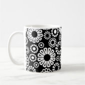 白黒フローラマグ コーヒーマグカップ (左)