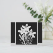 白黒フローラミニマル葉書 ポストカード (スタンド正面)