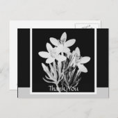 白黒フローラミニマル葉書 ポストカード (正面/裏面)