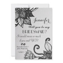 白黒フローラモダンのスケッチパターン