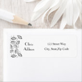 白黒フローラモダンタンデリオシンプルン ラベル (インサイチュ)