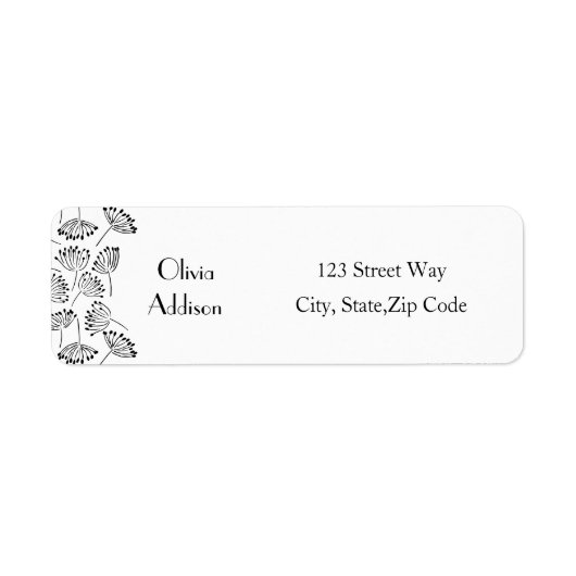 白黒フローラモダンタンデリオシンプルン ラベル (正面)