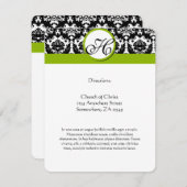 白黒フローラモノグラム方向 エンクロージャーカード (正面/裏面)