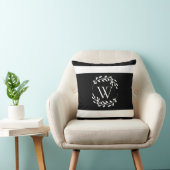 白黒フローラモノグラム クッション (椅子)