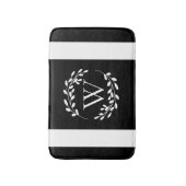 白黒フローラモノグラム バスマット (正面縦)